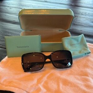 Tiffany & Co. Black Sunglasses with Brown Lenses